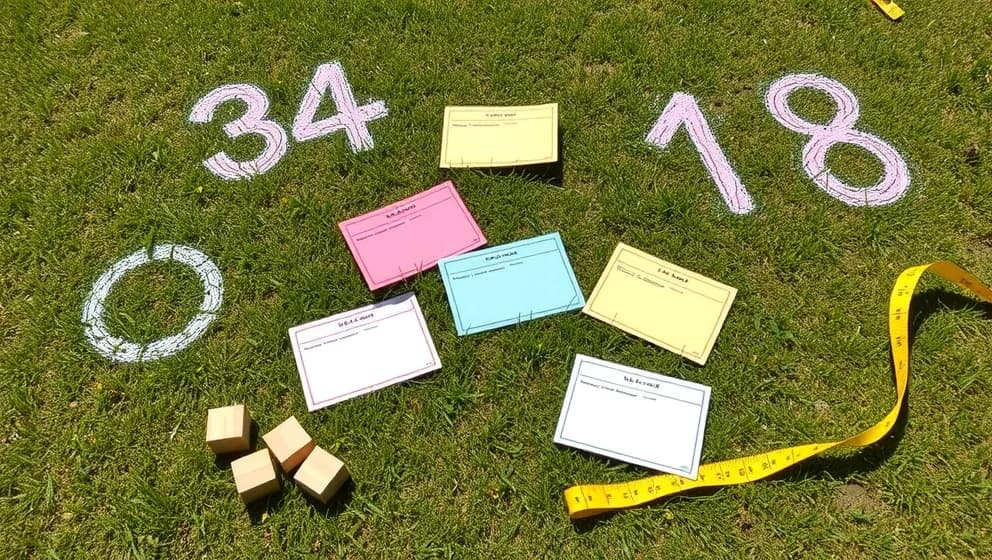 Leka och lära matematik ute med uppdragskort